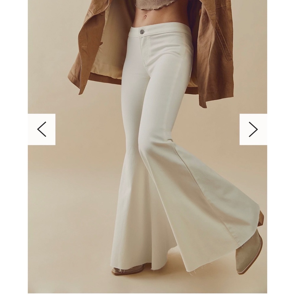 Free People White Flare Jeans